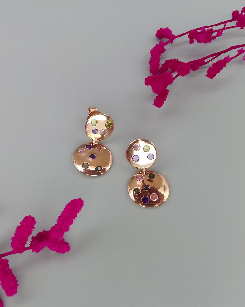 Golden Inspiring Dotted Dangle Earrings