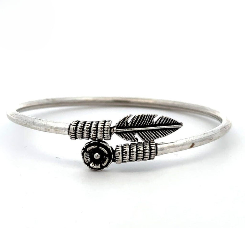 Feather Style Oxidized Bangle