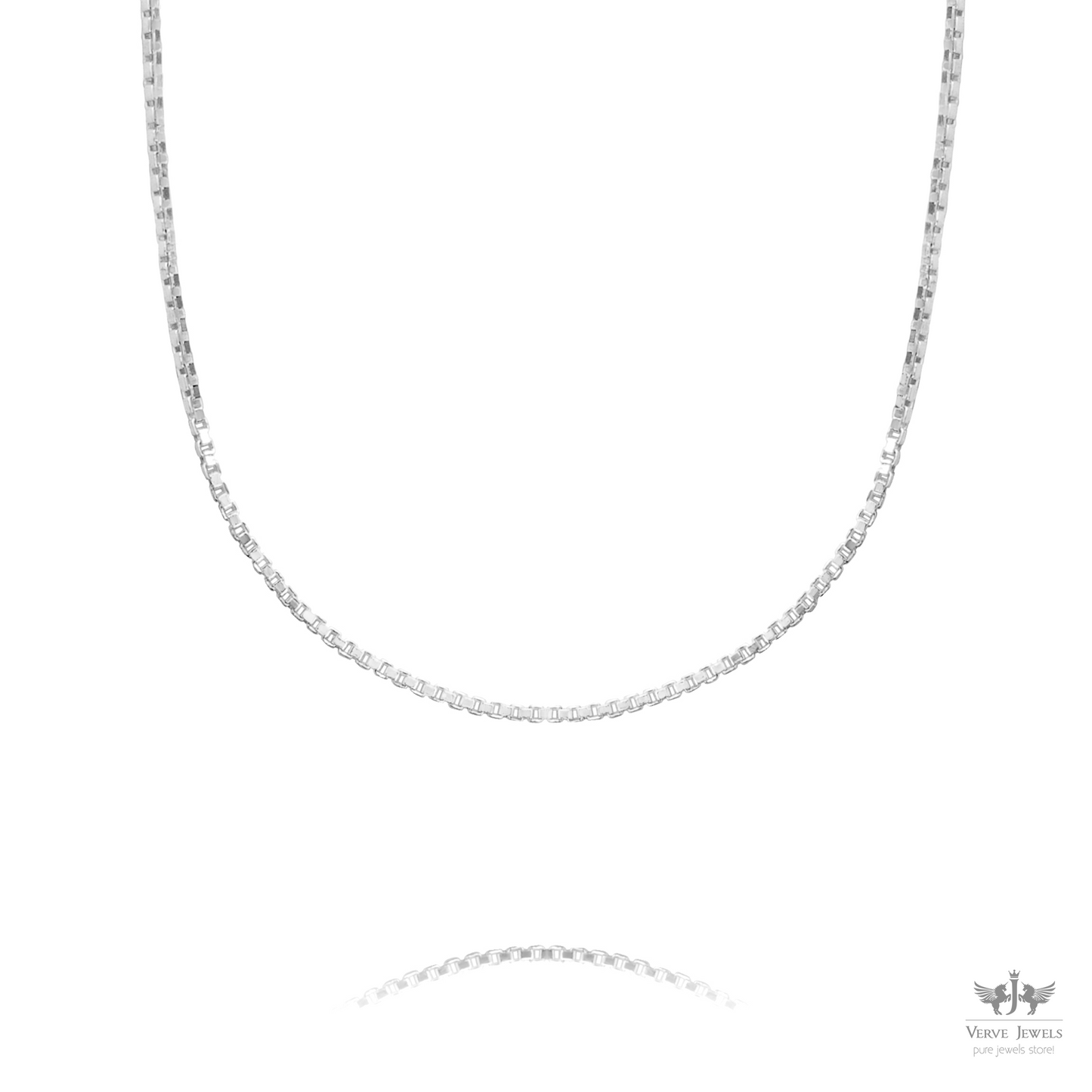 Box Chain Necklace 925 Sterling Silver 1.1mm - Unisex