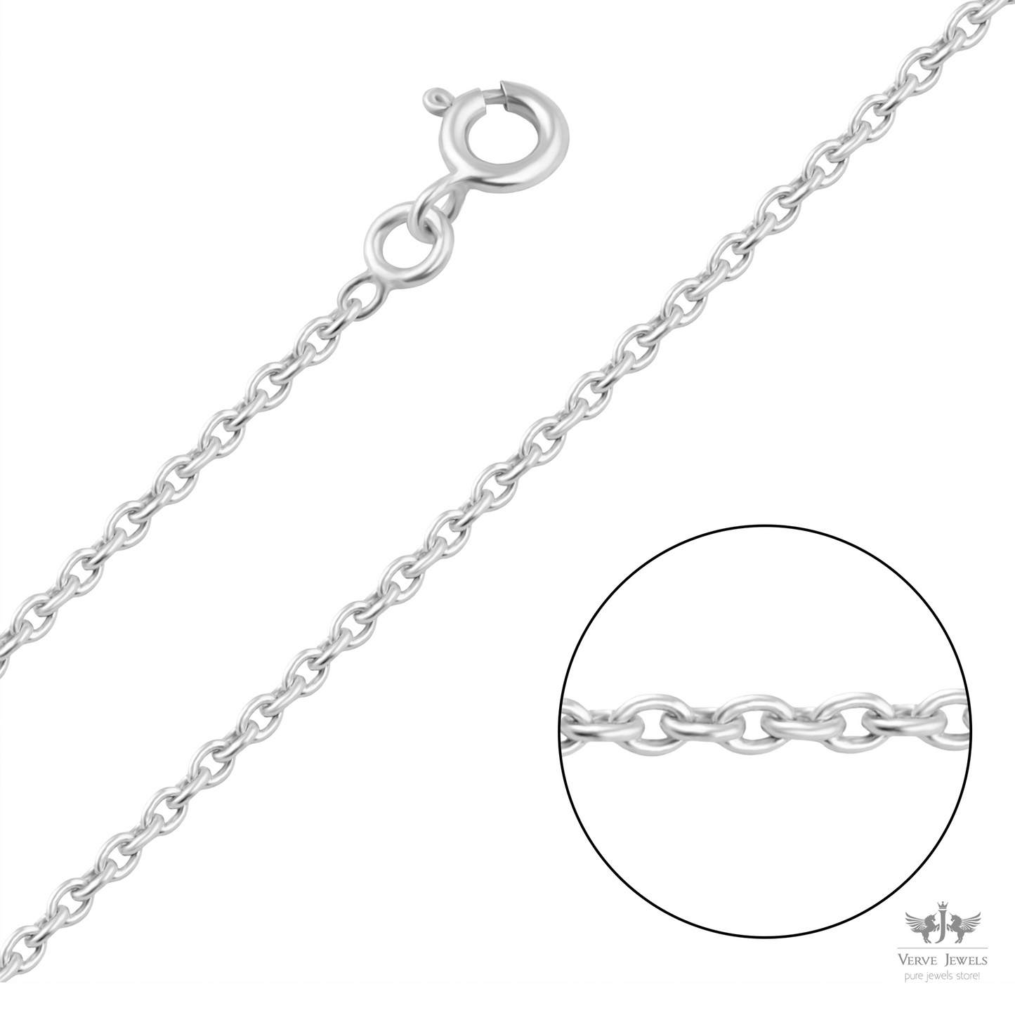 Anchor Chain Necklace 925 Sterling Silver 1.8mm - Unisex