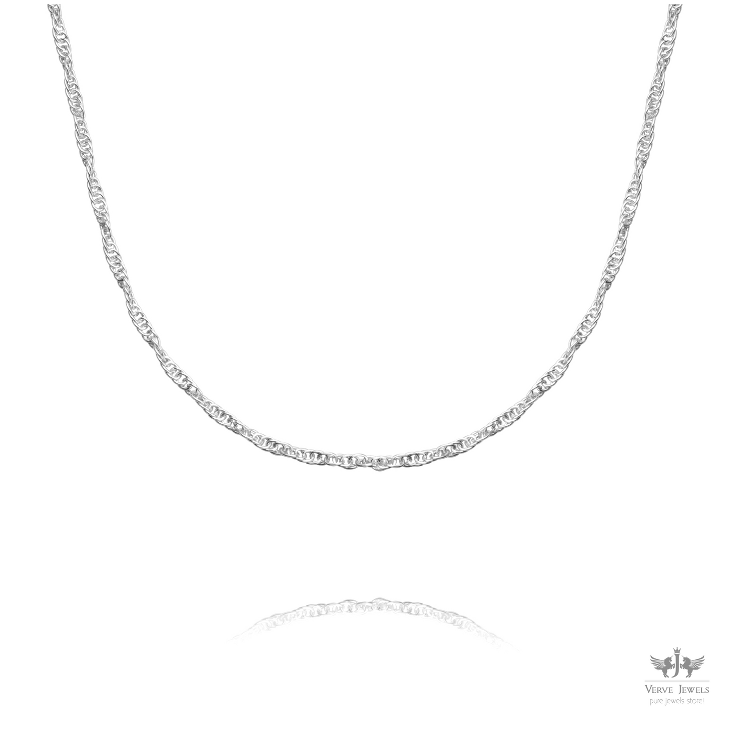 Rope Chain Necklace 925 Sterling Silver 1.4mm - Women's