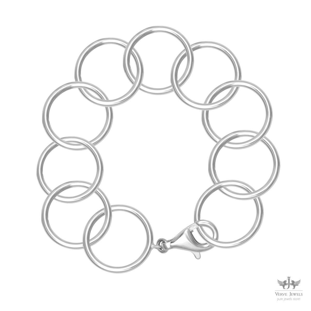 Sterling Circle Link Silver Bracelet - Unisex