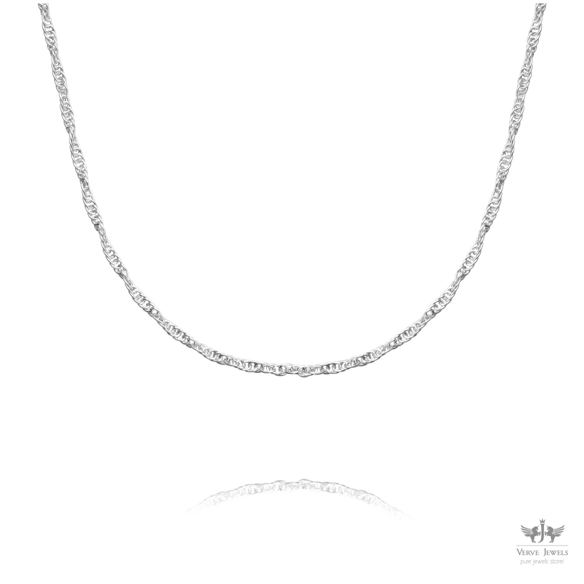 Rope Chain Necklace 925 Sterling Silver 1.4mm - Men's