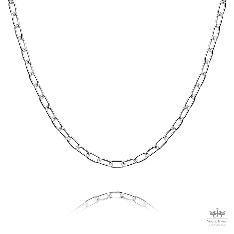 Anchor Long Chain Necklace 925 Sterling Silver 2.3mm - Women's