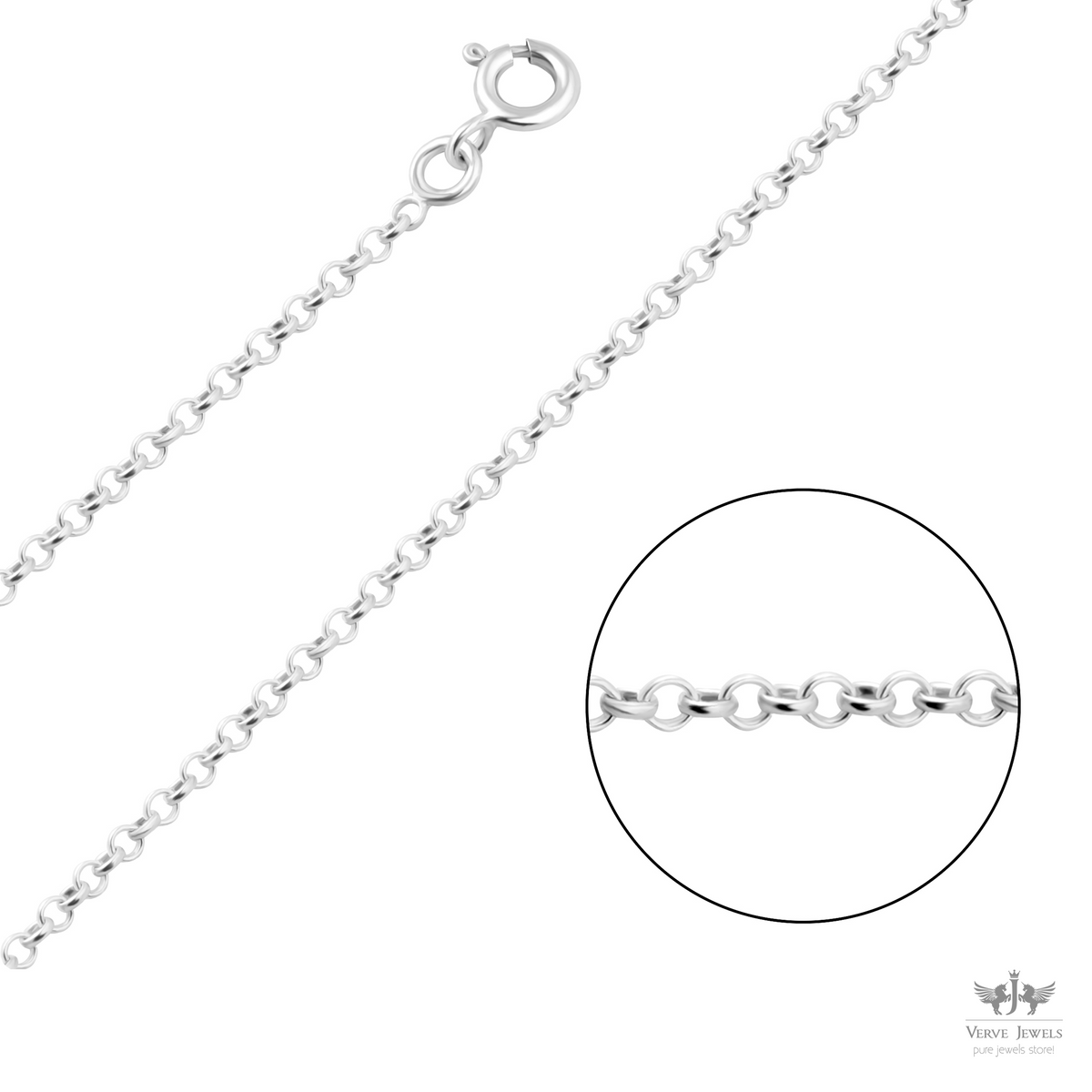 Rolo Chain Necklace 925 Sterling Silver 2mm - Women's