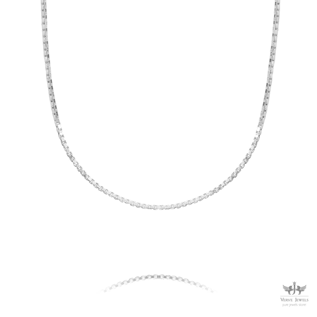 Box Chain Necklace 925 Sterling Silver 1.1mm - Men's