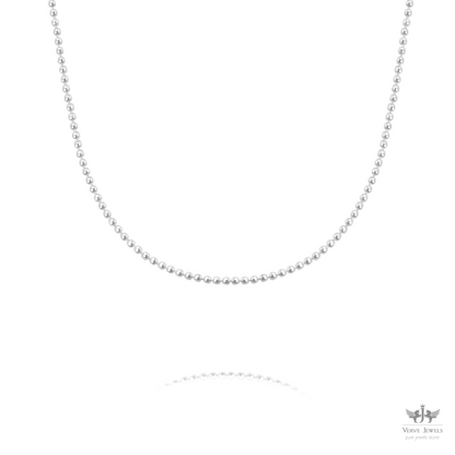 Ball Chain Necklace 925 Sterling Silver 1.3mm - Unisex