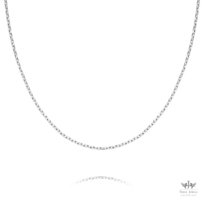 Anchor Diamond Cut Chain Necklace 925 Sterling Silver 1.4mm - Unisex