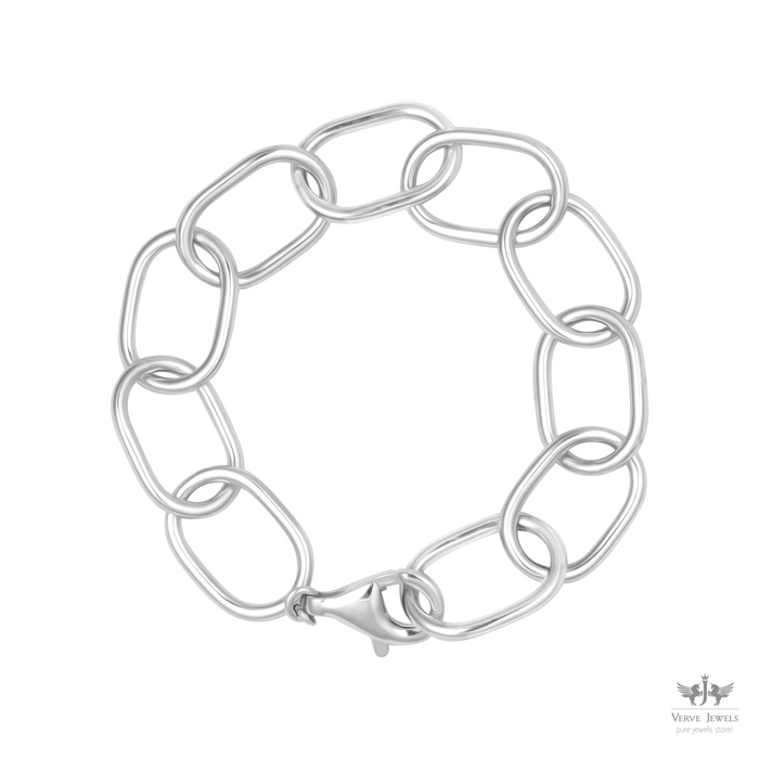 925 Sterling Silver Link Chain Bracelet - Unisex