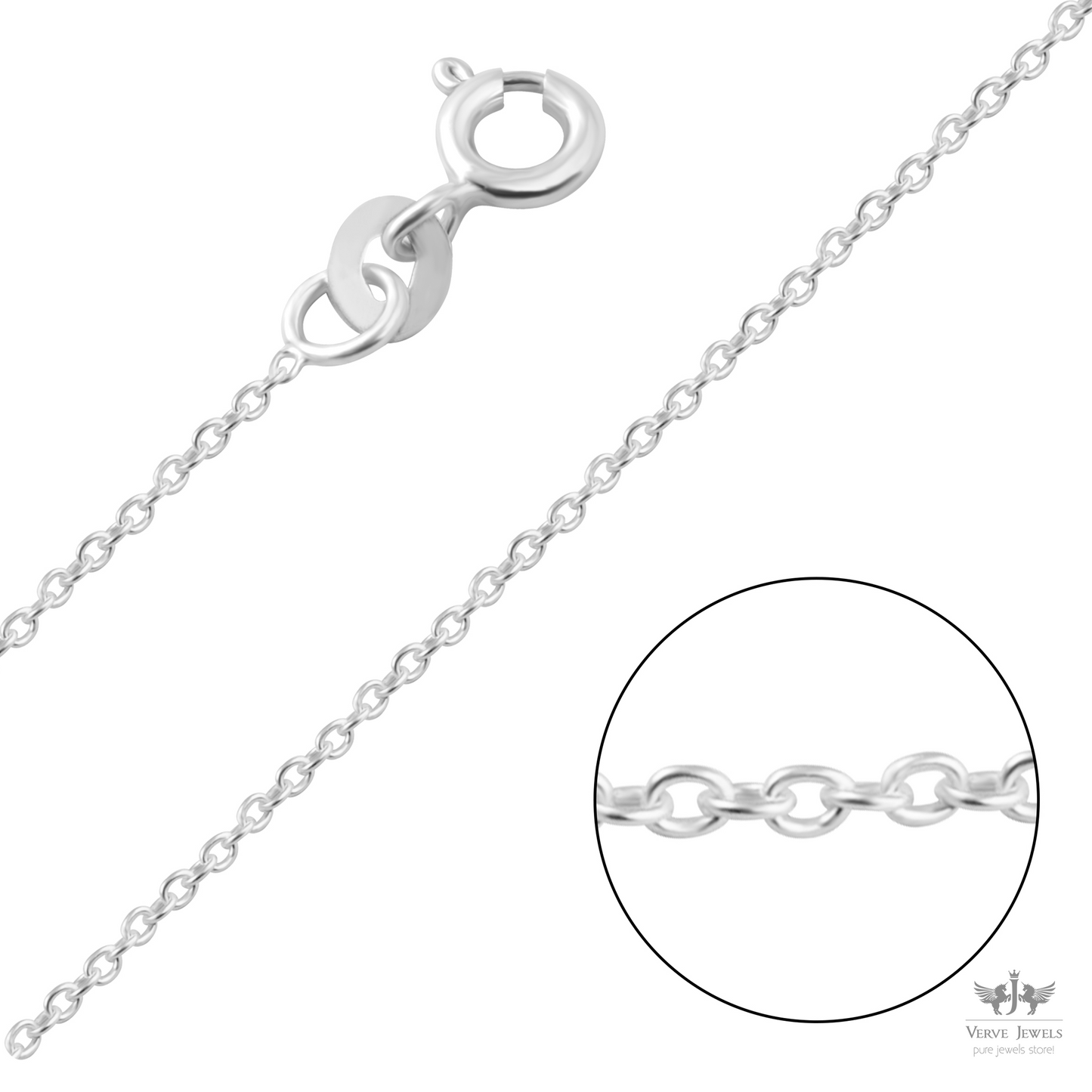 Anchor Chain Necklace 925 Sterling Silver 1mm - Unisex