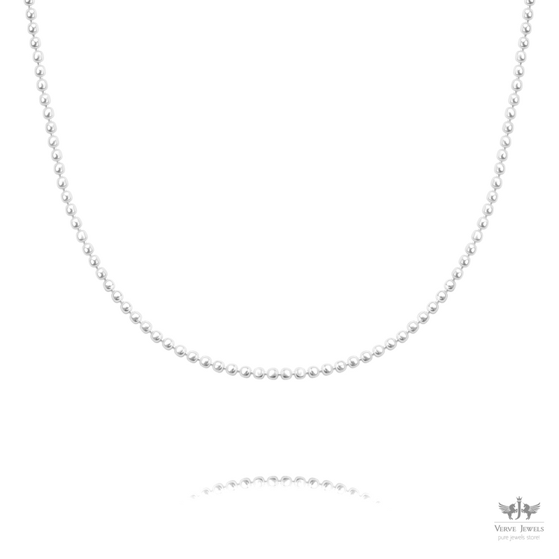 Ball Chain Necklace 925 Sterling Silver 2.4mm - Unisex