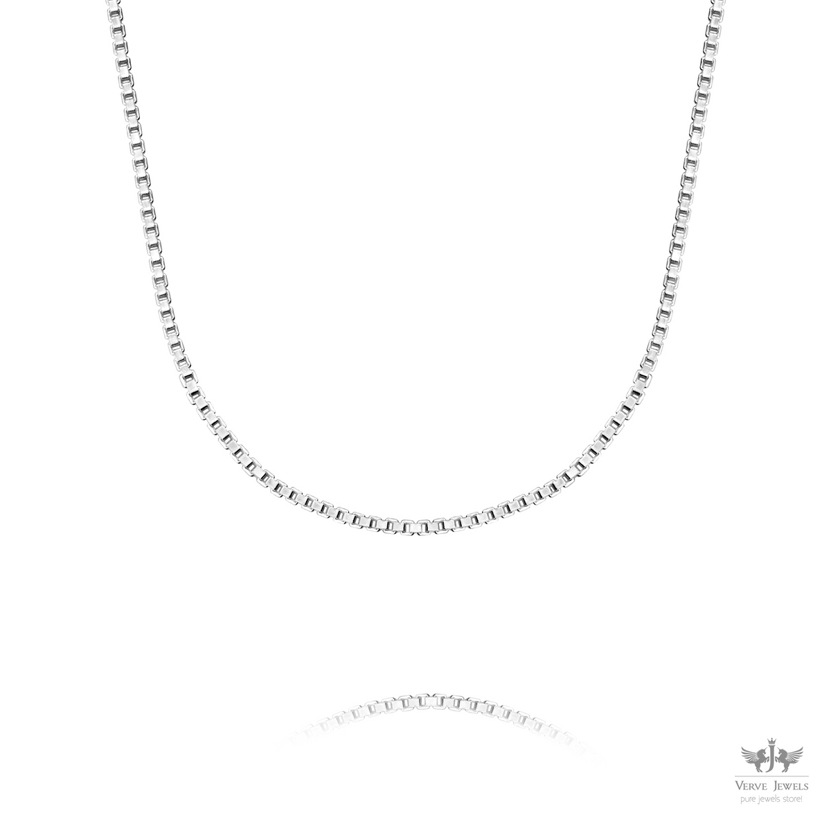 Box Chain Necklace 925 Sterling Silver 1.5mm - Men's