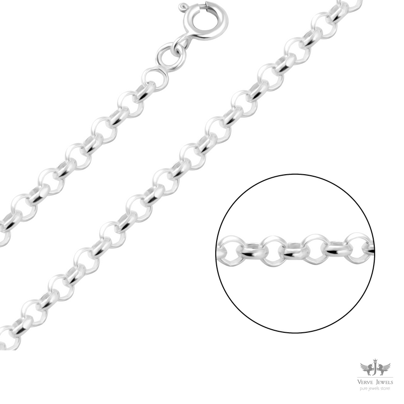 Rolo Chain Necklace 925 Sterling Silver 2.5mm - Unisex