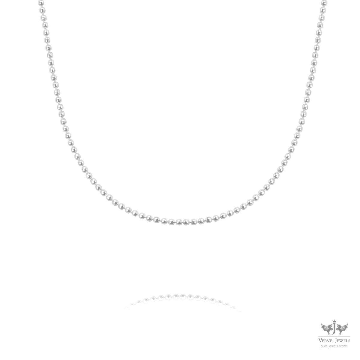 Ball Chain Necklace 925 Sterling Silver 1.3mm - Men's