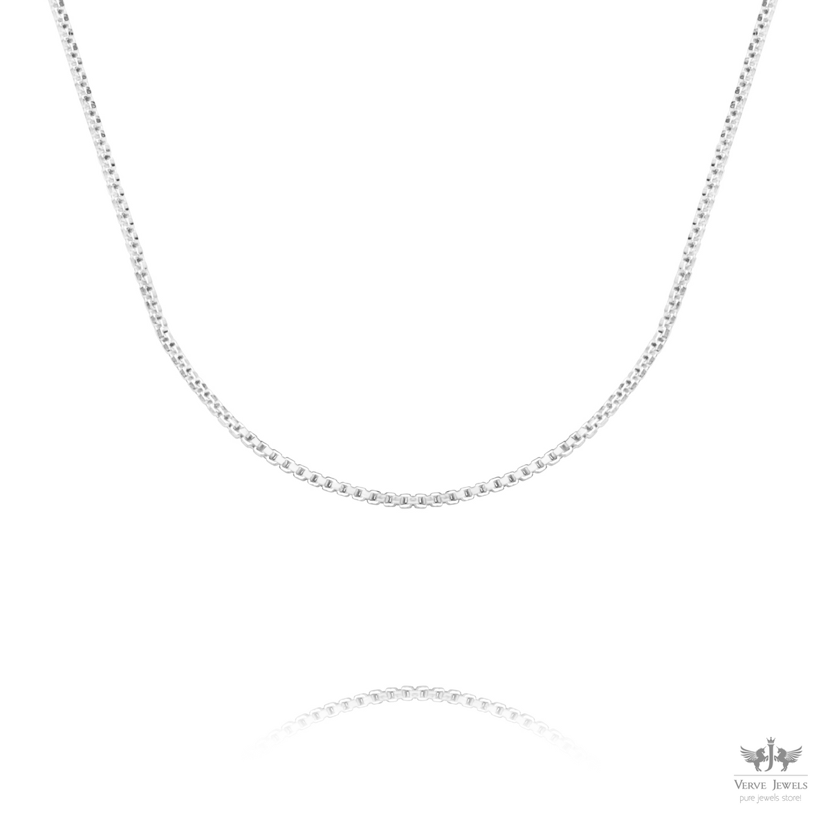 Box Chain Necklace 925 Sterling Silver 0.8mm - Unisex