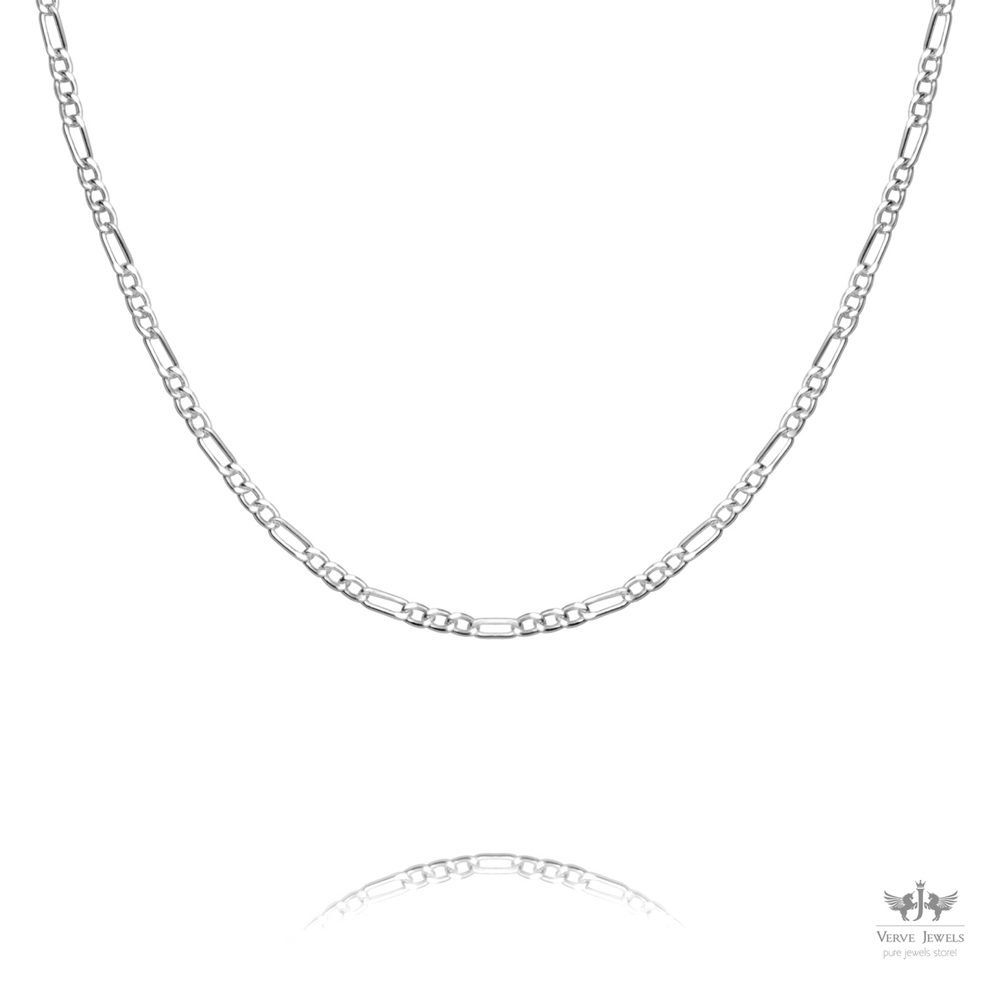 Figaro Chain Necklace 925 Sterling Silver 1.5mm - Unisex