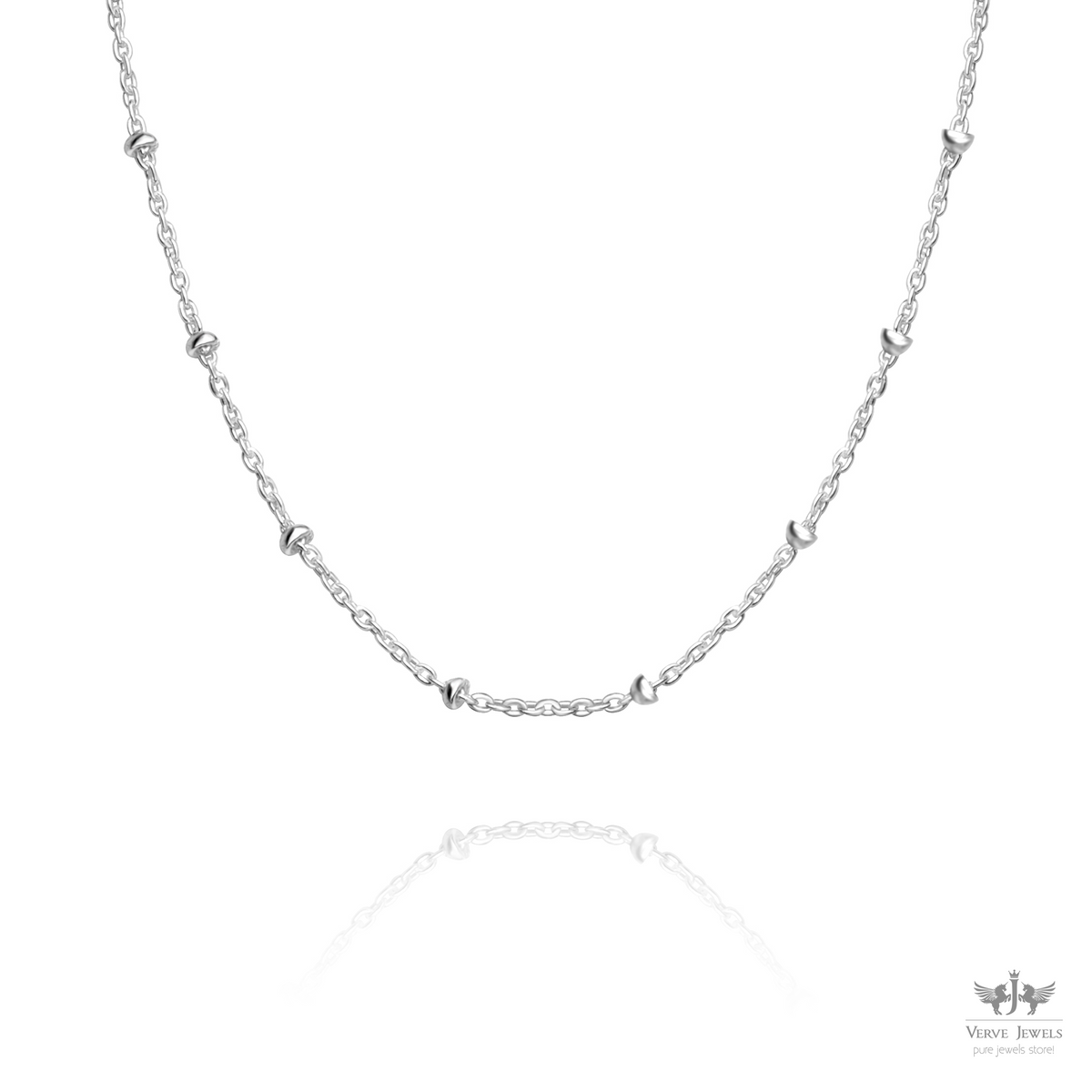 Anchor Chain Necklace With Cliping 925 Sterling Silver 1.4mm - Women's