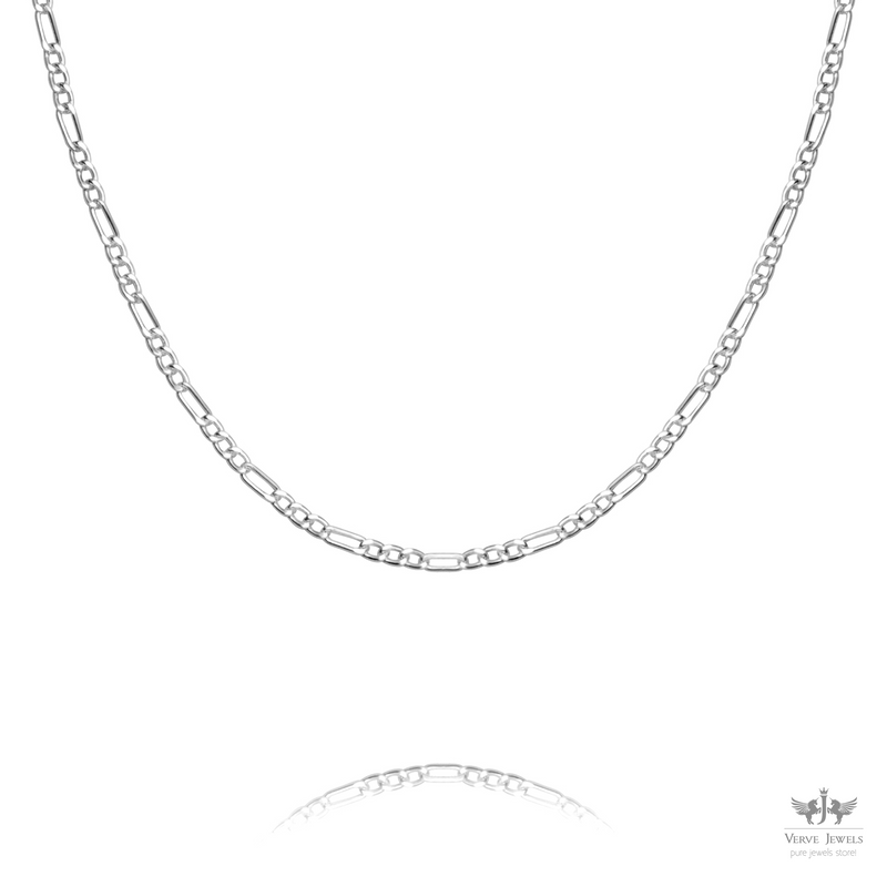 Figaro Chain Necklace 925 Sterling Silver 1.5mm - Men's