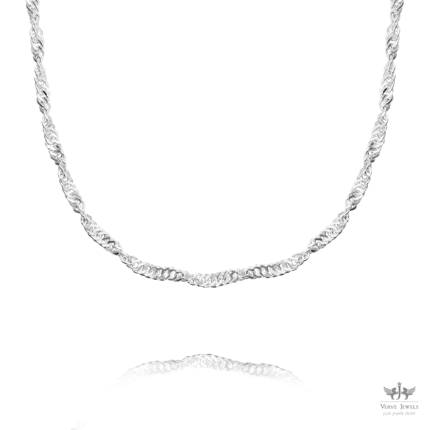 Disco Chain Necklace 925 Sterling Silver 2.5mm - Unisex