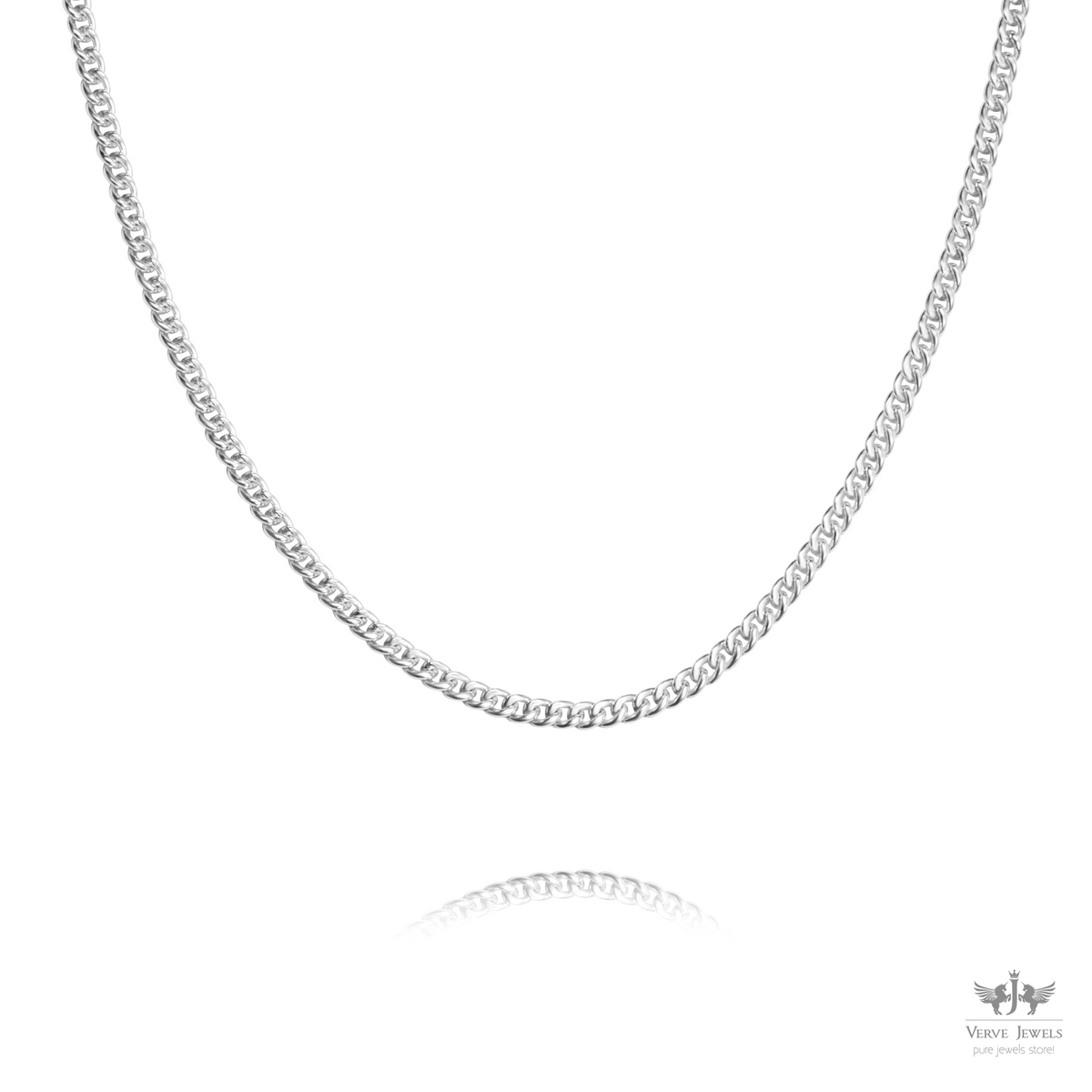 Curb Chain Necklace 925 Sterling Silver 1.8mm - Men's