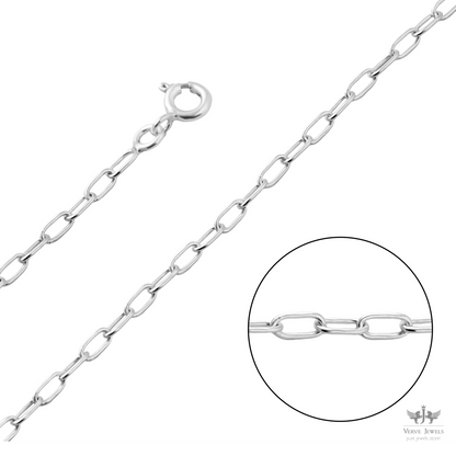 Anchor Long Chain Necklace 925 Sterling Silver 2.3mm - Unisex