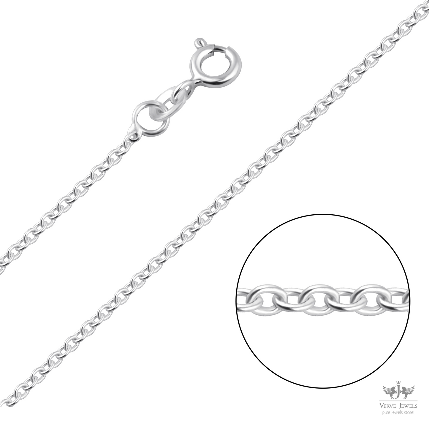 Anchor Chain Necklace 925 Sterling Silver 1.5mm - Unisex