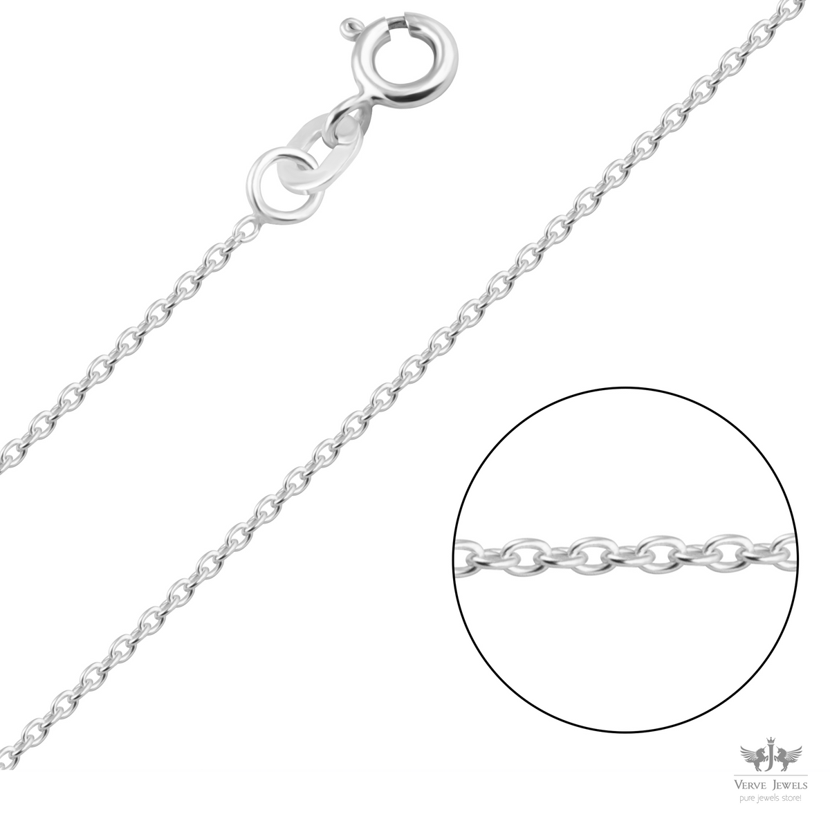 Anchor Chain Necklace With Extender 925 Sterling Silver 1.2mm - Women's