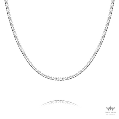 Curb Chain Necklace 925 Sterling Silver 2mm - Unisex