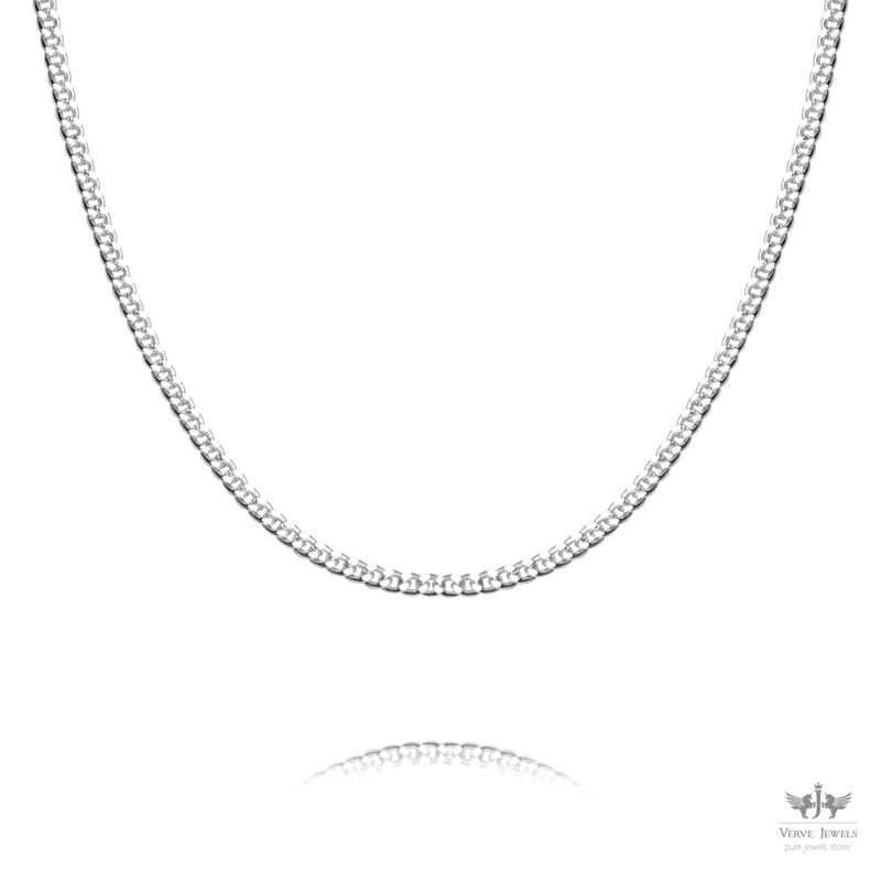 Curb Chain Necklace 925 Sterling Silver 2mm - Unisex