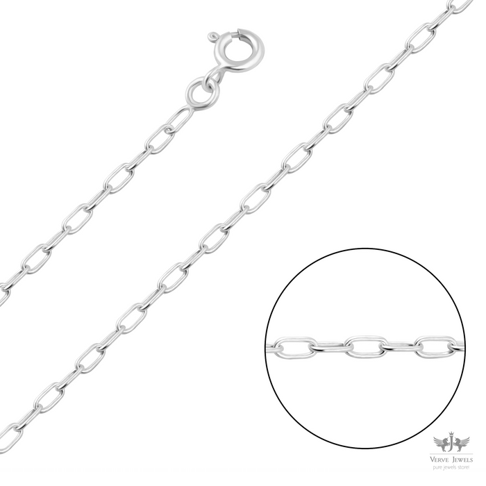 Anchor Long Chain Necklace 925 Sterling Silver 1.6mm - Women's