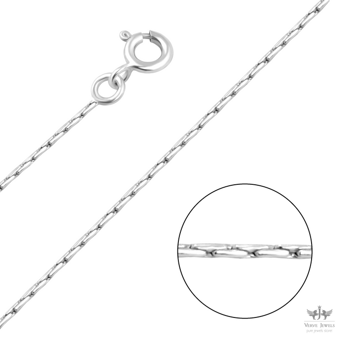 PNR Chain Necklace 925 Sterling Silver 1mm - Men's