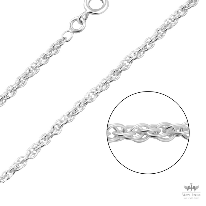 Rope Chain Necklace 925 Sterling Silver 2.5mm - Unisex