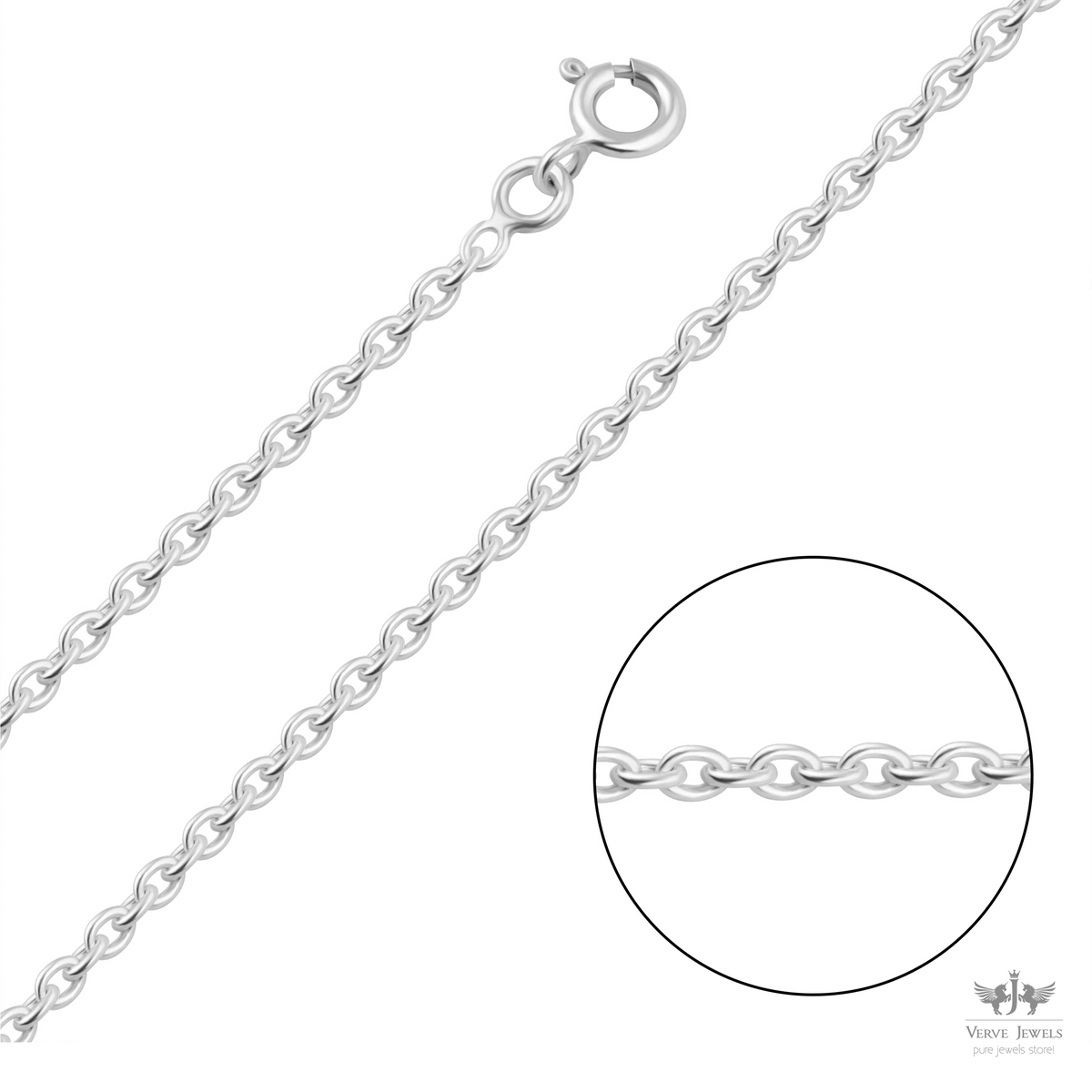 Anchor Chain Necklace 925 Sterling Silver 2.2mm - Women's