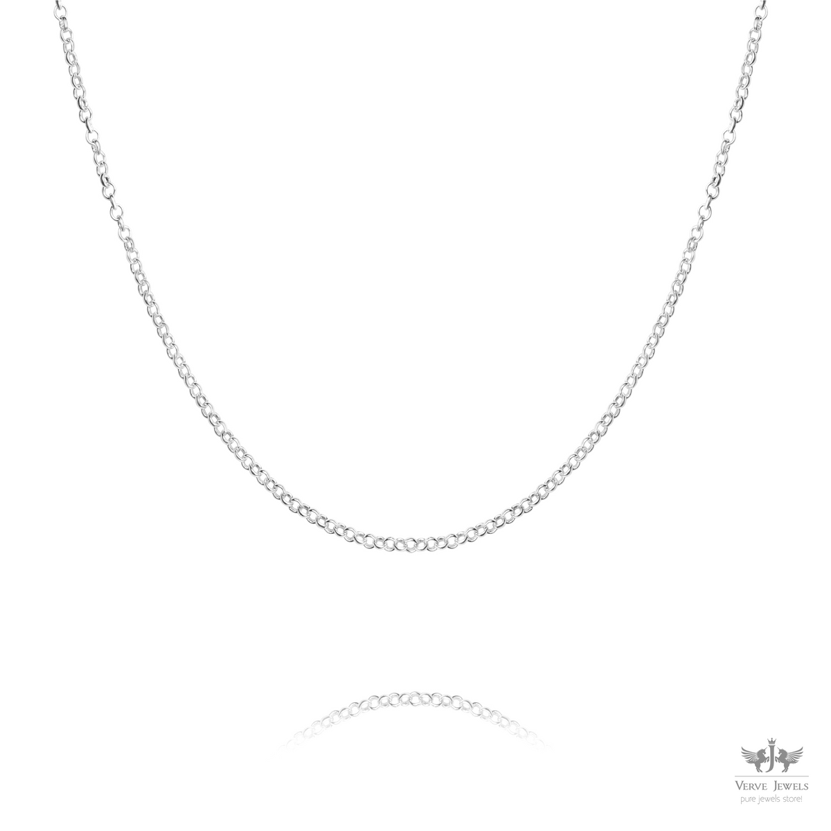 Rolo Chain Necklace 925 Sterling Silver 2mm - Men's