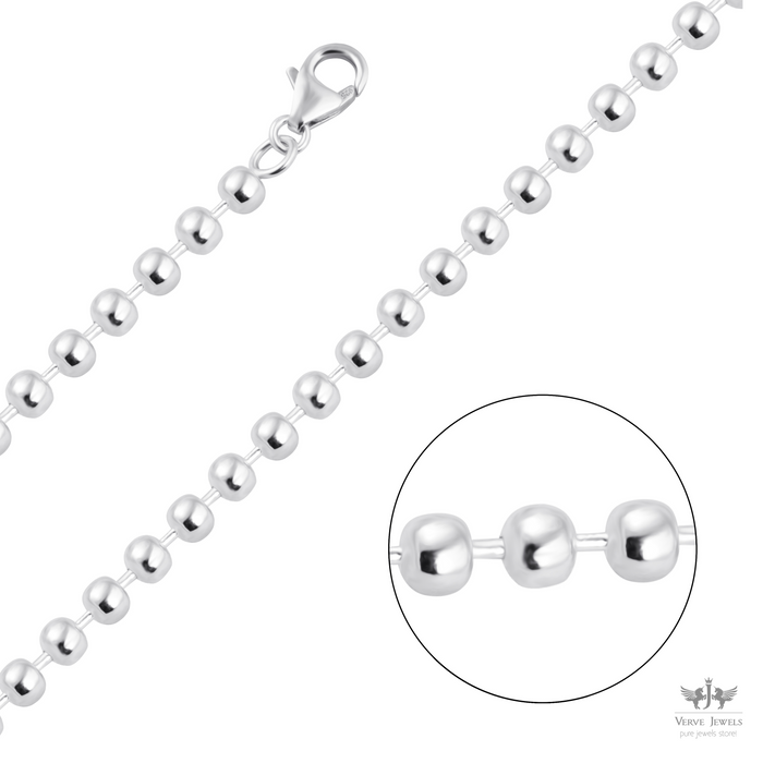 Ball Chain Necklace 925 Sterling Silver 4mm - Unisex