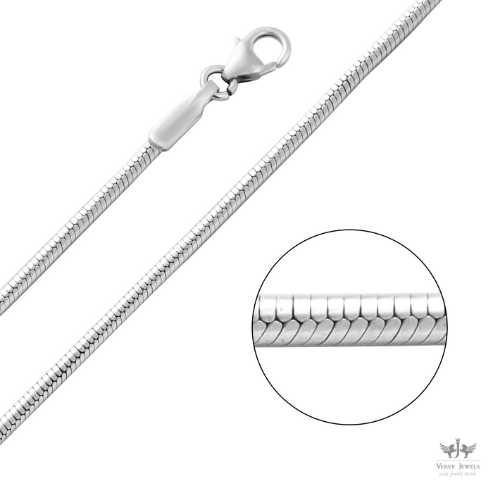 Snake Chain Necklace 925 Sterling Silver 1.9mm - Men's