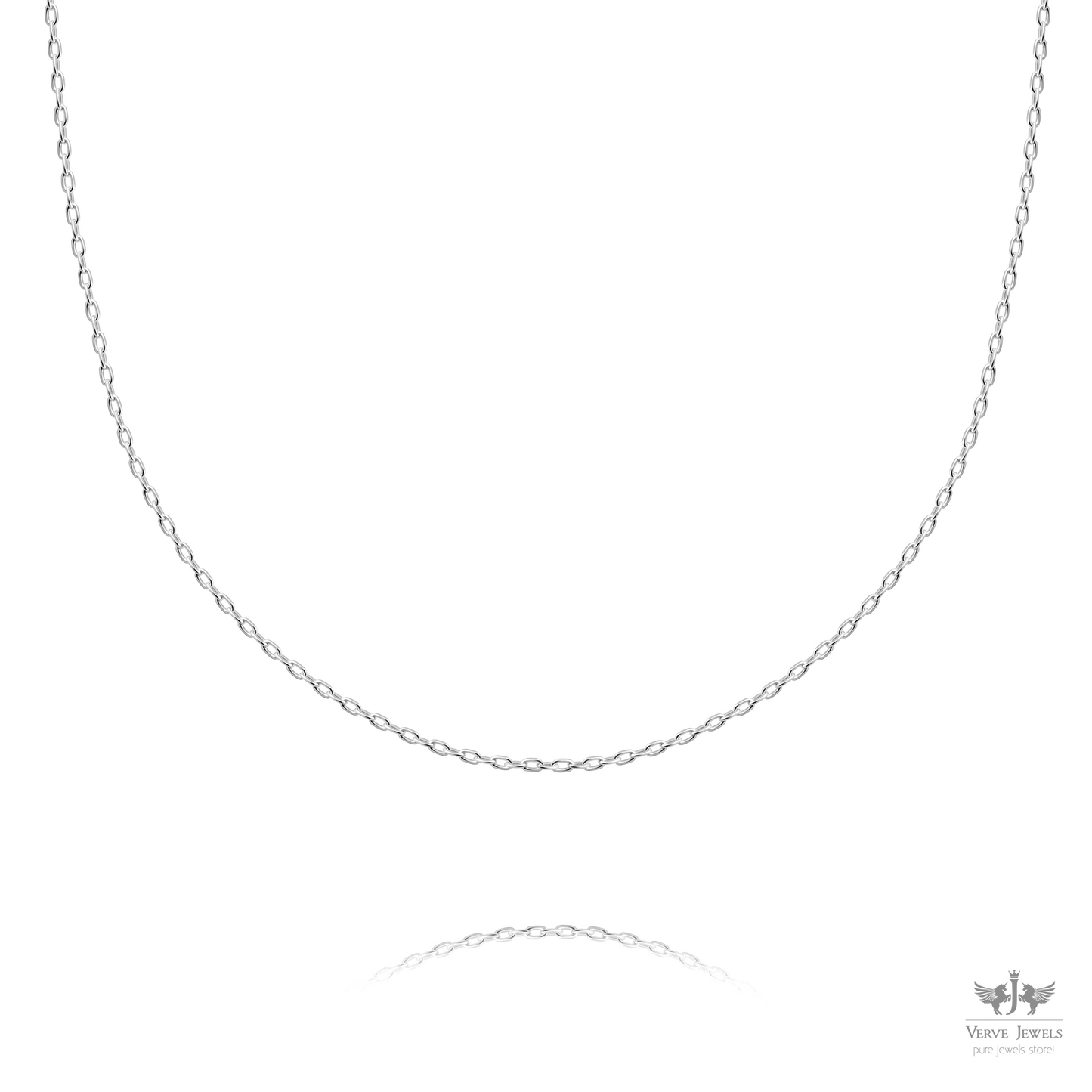 Anchor Diamond Cut Chain Necklace 925 Sterling Silver 1.1mm - Women's