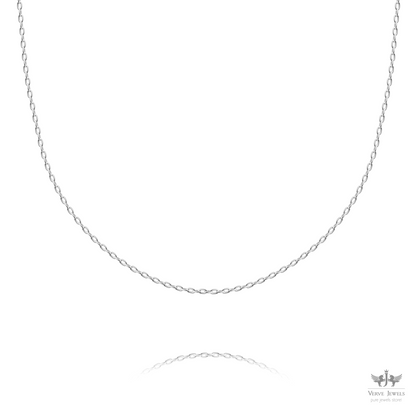 Anchor Diamond Cut Chain Necklace 925 Sterling Silver 1.1mm - Women's