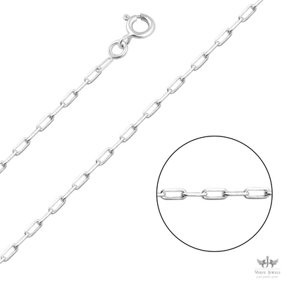 Anchor Long Chain Necklace 925 Sterling Silver 1.8mm - Unisex