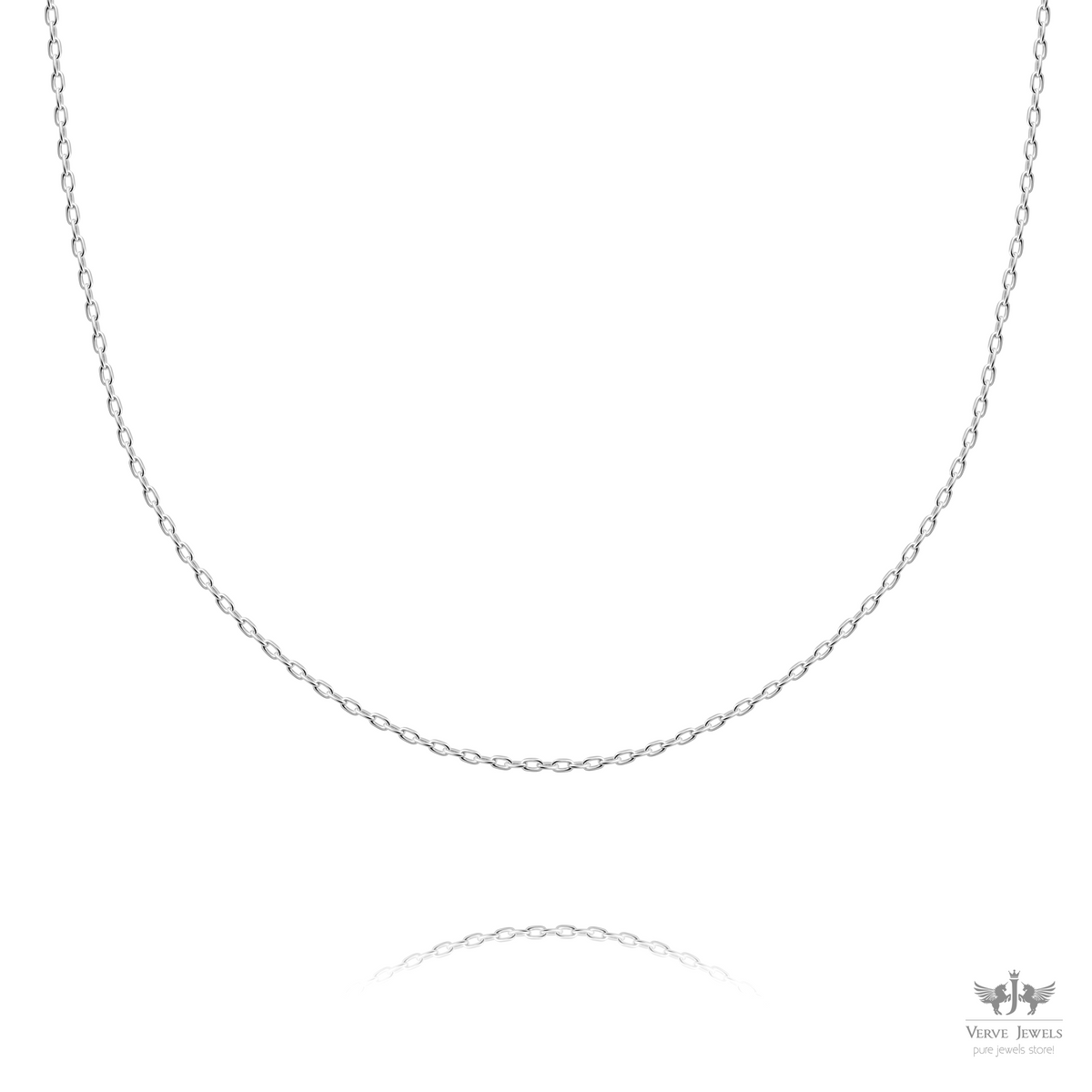 Anchor Diamond Cut Chain Necklace 925 Sterling Silver 1.1mm - Men's