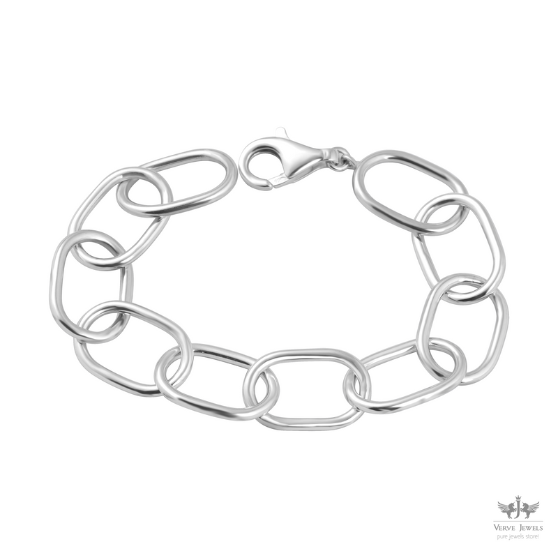 925 Sterling Silver Link Chain Bracelet - Unisex