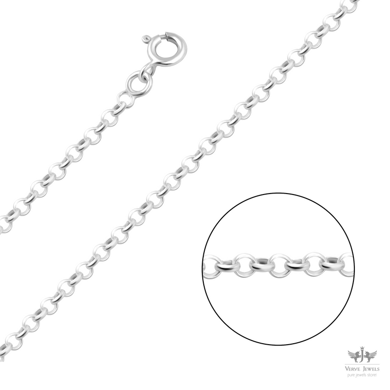 Rolo Chain Necklace 925 Sterling Silver 3.5mm - Women's