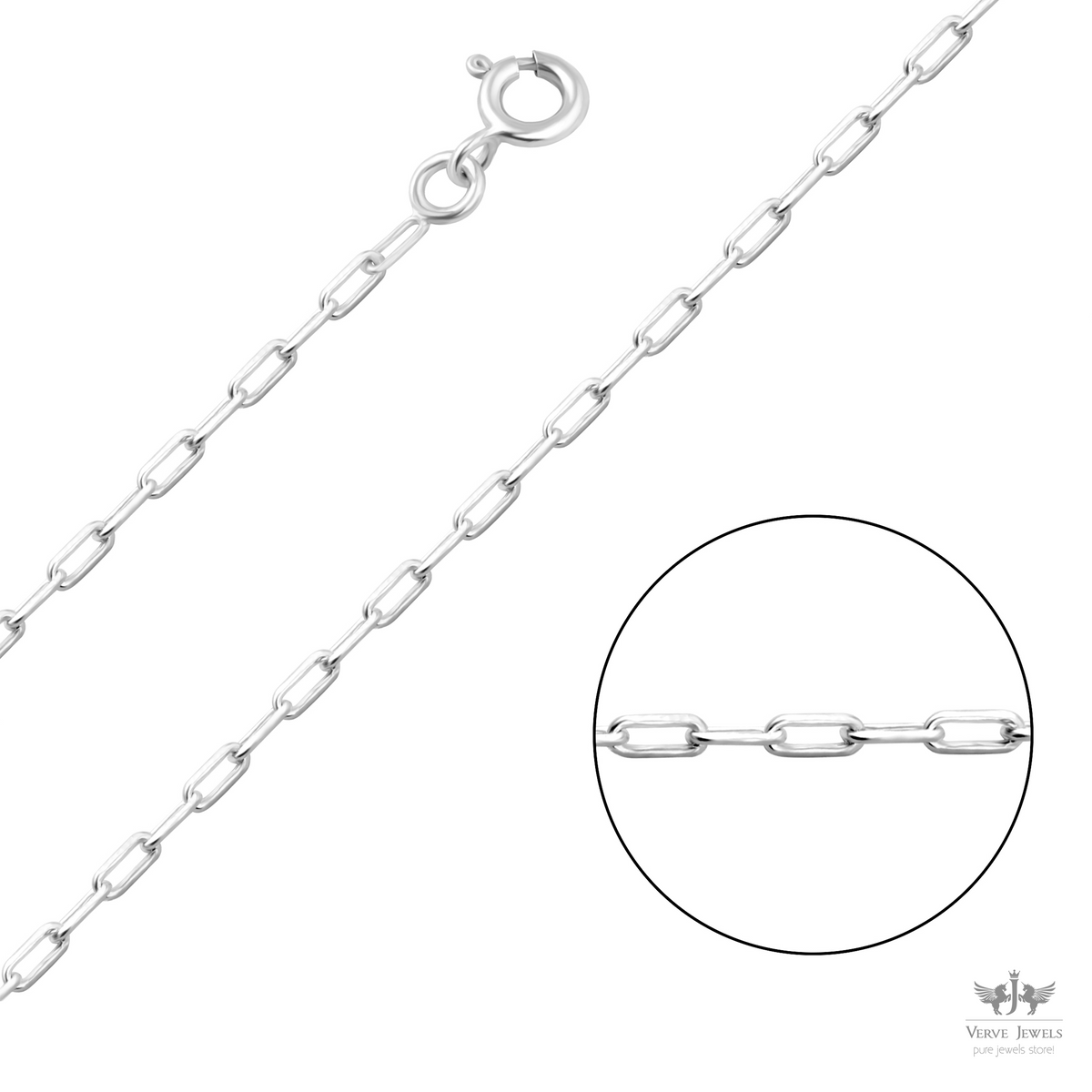 Anchor Long Chain Necklace 925 Sterling Silver 1.8mm - Men's