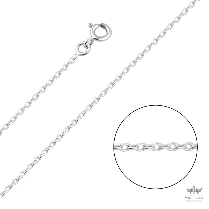 Anchor Diamond Cut Chain Necklace 925 Sterling Silver 1.4mm - Unisex