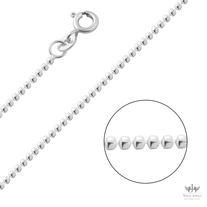 Ball Chain Necklace 925 Sterling Silver 1.8mm - Men's