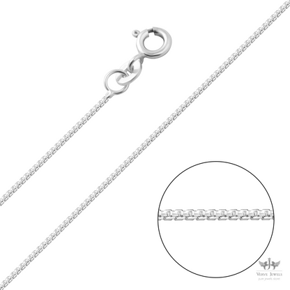 Box Chain Necklace 925 Sterling Silver 0.8mm - Women's