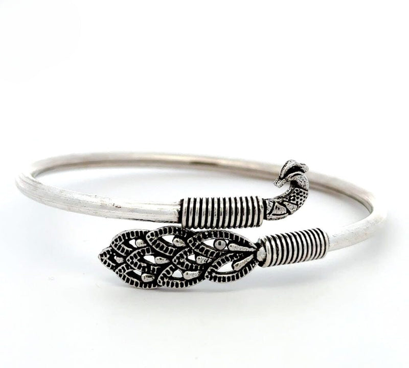 Peacock Feather Oxidized Bangle