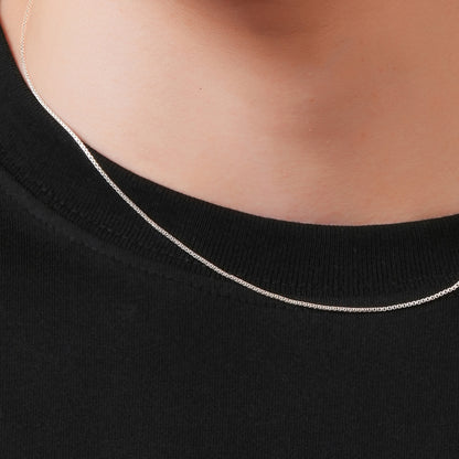 Box Chain Necklace 925 Sterling Silver 1.1mm - Unisex