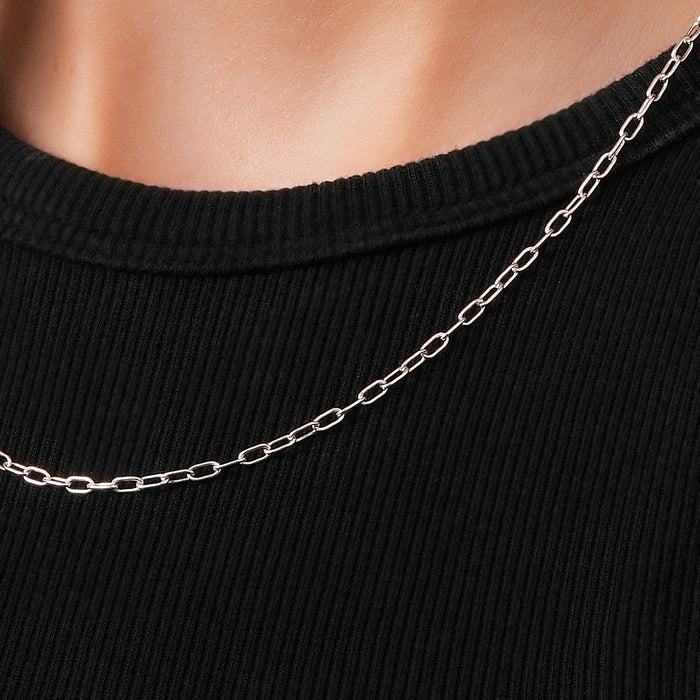 Anchor Long Chain Necklace 925 Sterling Silver 2.3mm - Women's