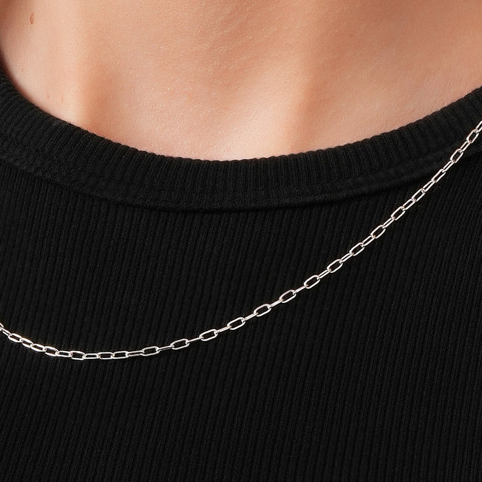 Anchor Long Chain Necklace 925 Sterling Silver 1.6mm - Women's